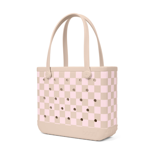 Baby Bag - Checkered Linen/ Pink Marshmallow
